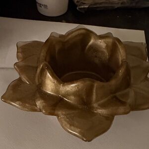 Gold Lotus Candle Holder